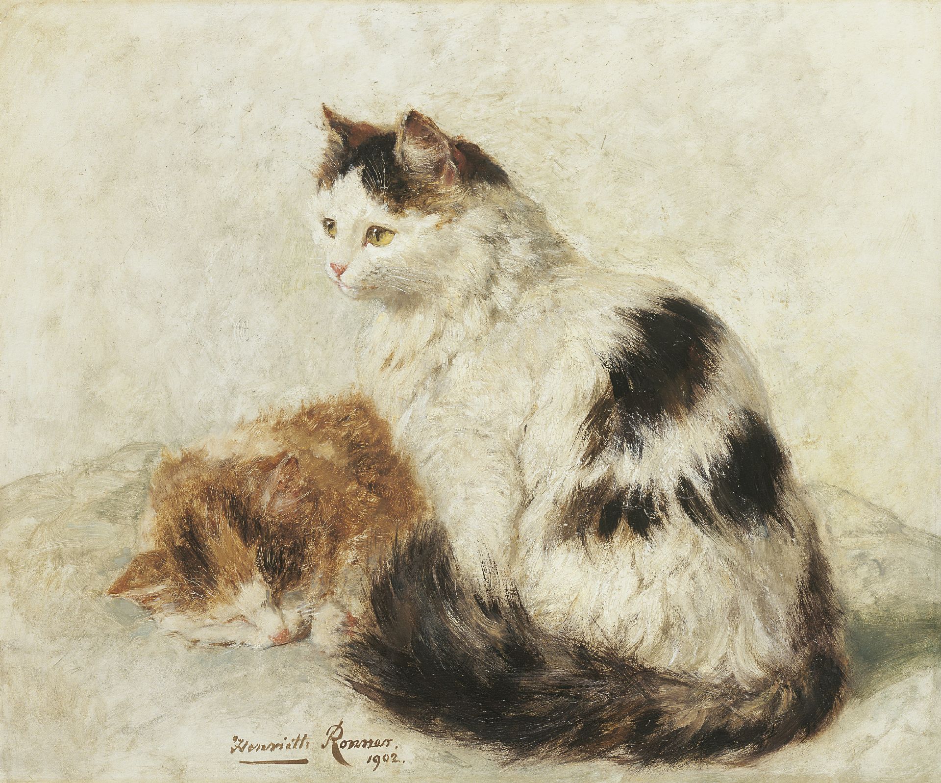 Henriette Ronner | Paintings prev. for Sale | Two cats