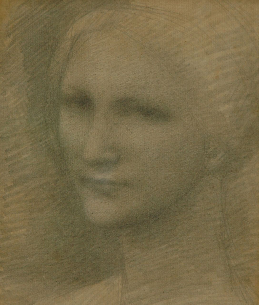 Anne Marinus Broeckman | Vrouwenportret, potlood op papier, 22,0 x 17,0 cm, gesigneerd r.o. met initialen A.M.B.