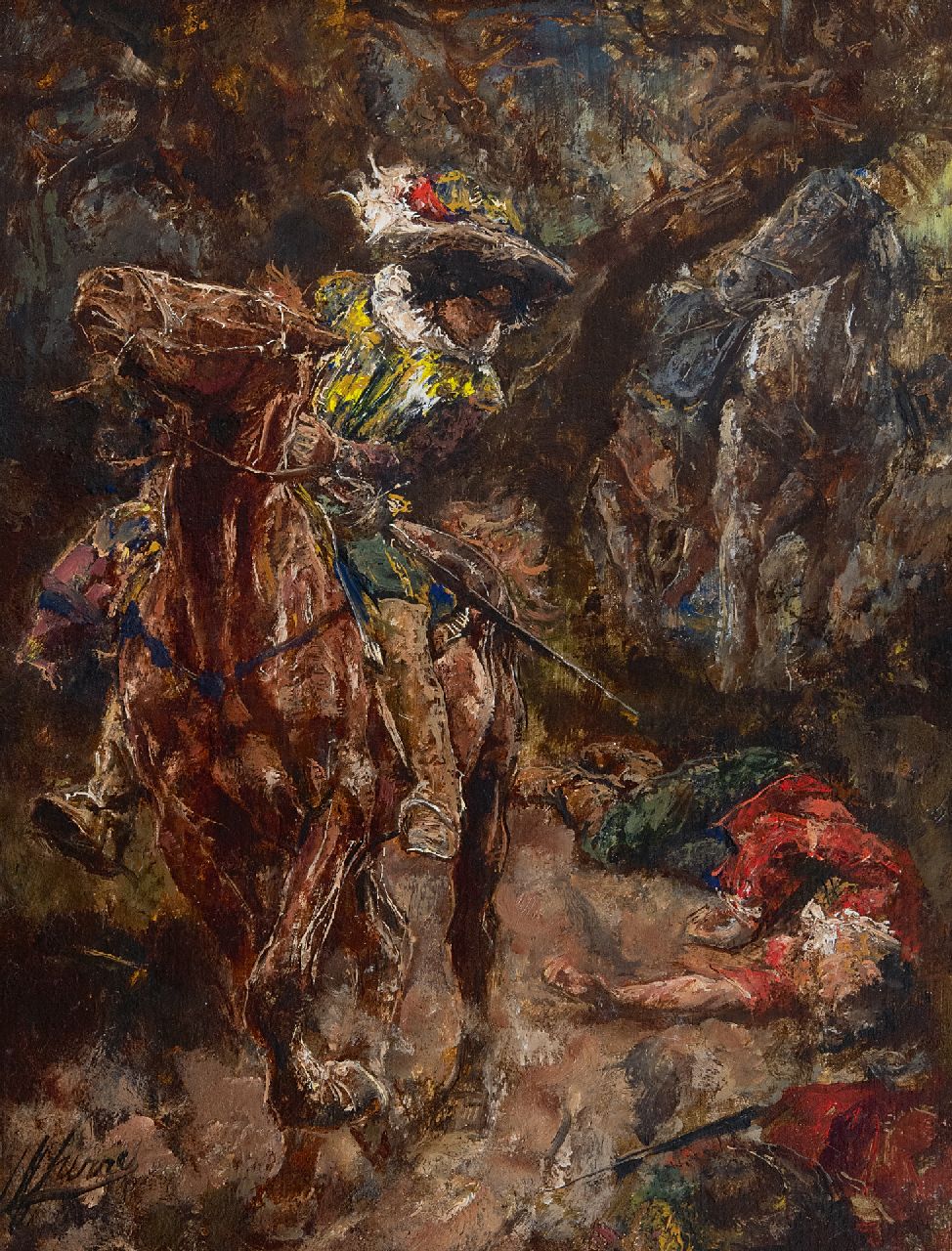 Jurres J.H.  | Johannes Hendricus Jurres, Scène uit Gil Blas, olieverf op paneel 28,4 x 22,0 cm, gesigneerd linksonder