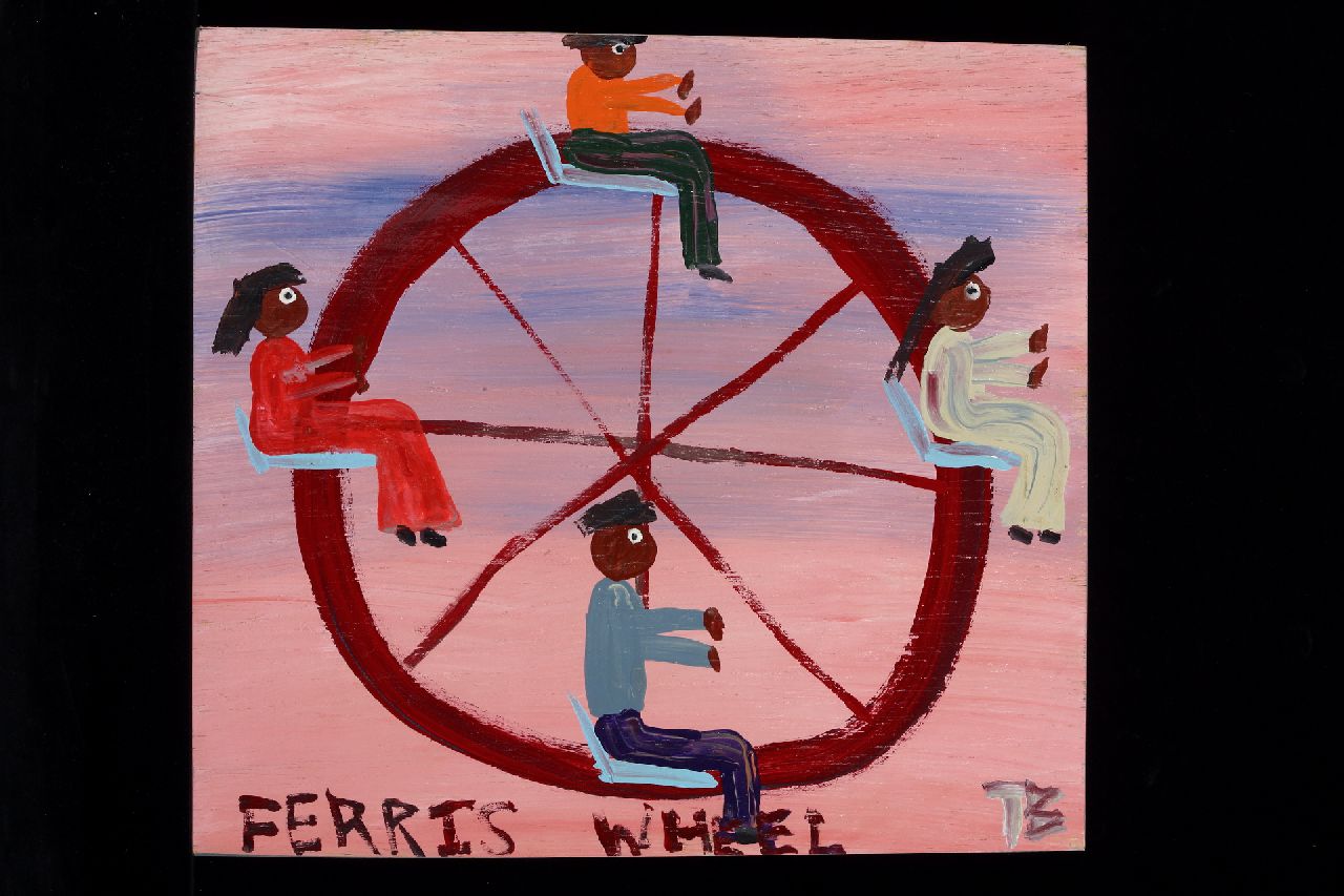 Brown T.  | Timothy 'Tim' Brown, Ferris wheel, acryl op paneel 37,0 x 40,0 cm