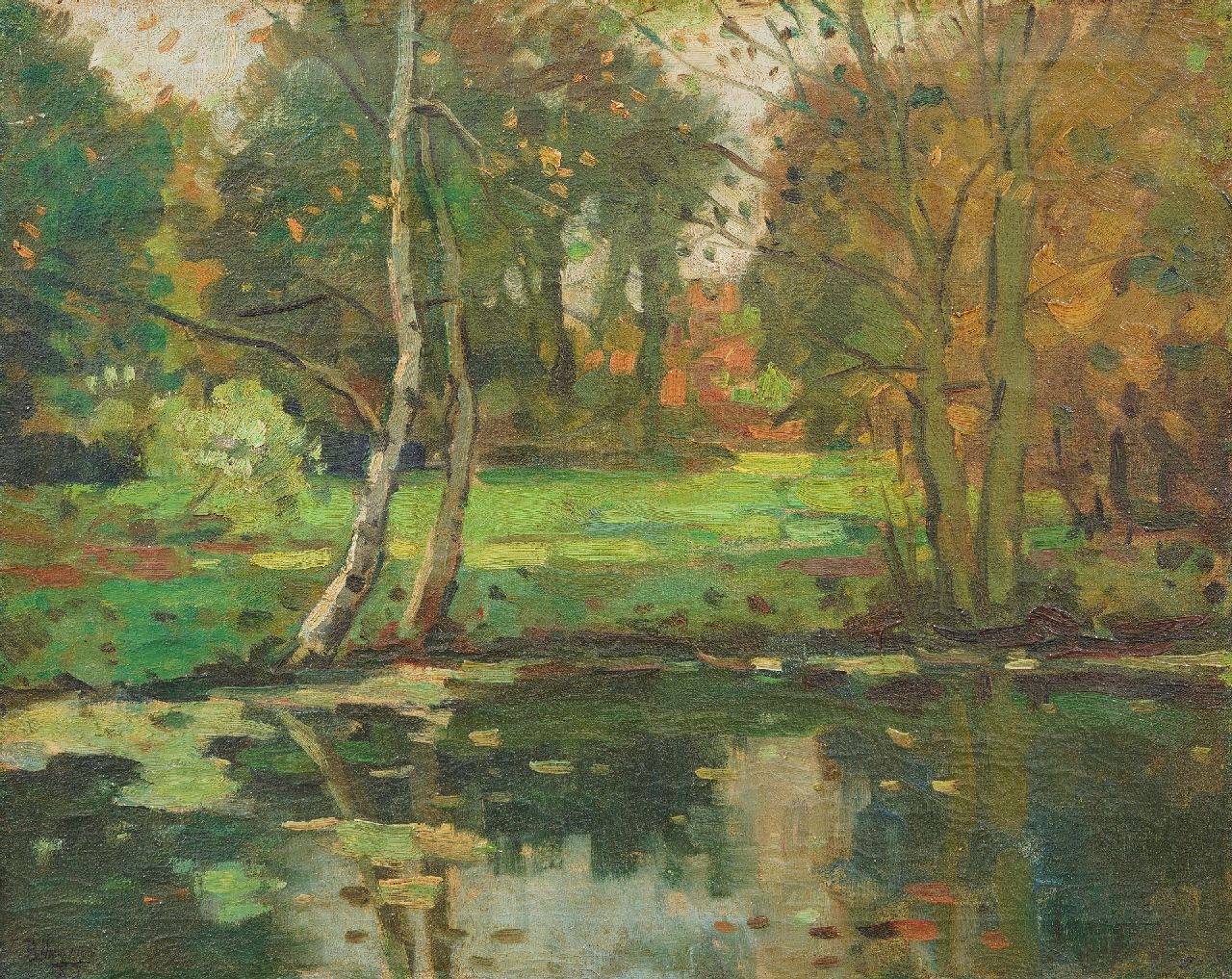 Viegers B.P.  | Bernardus Petrus 'Ben' Viegers | Schilderijen te koop aangeboden | Herfstlandschap, olieverf op doek 40,3 x 50,3 cm, gesigneerd linksonder