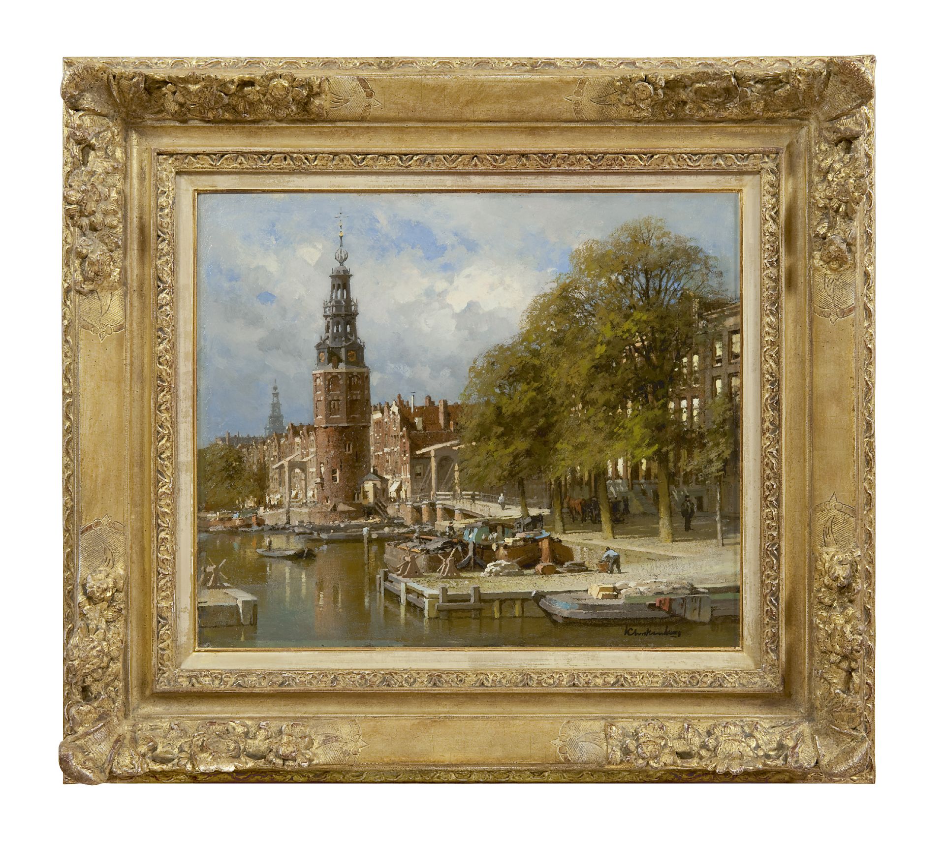 vervaldatum Verbieden boeren Karel Klinkenberg | Schilderijen te Koop | De Montelbaanstoren bij de  Kalkmarktsluis in Amsterdam