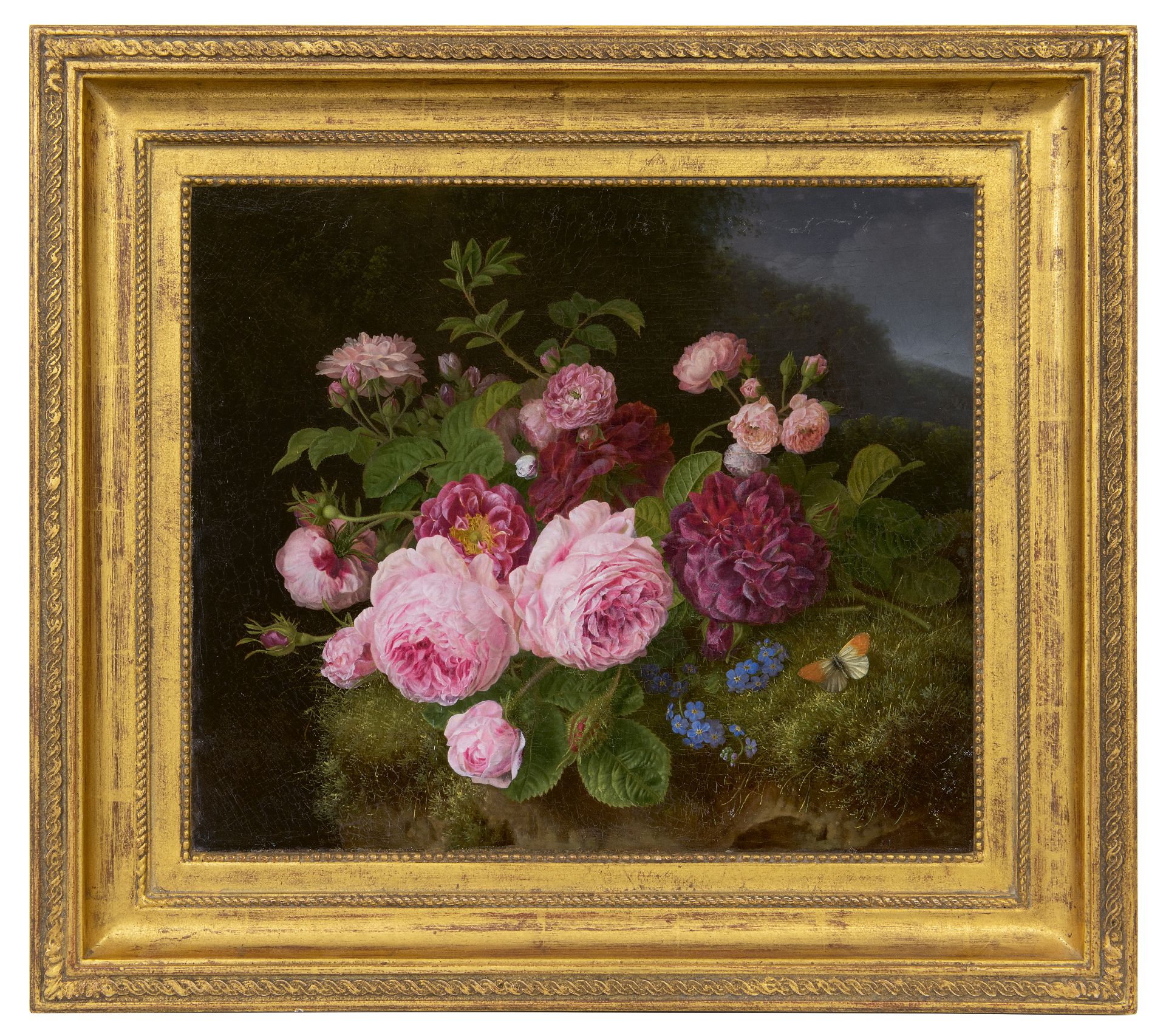 Henriëtte Knip | Schilderijen Koop Boeket rozen op de bosgrond