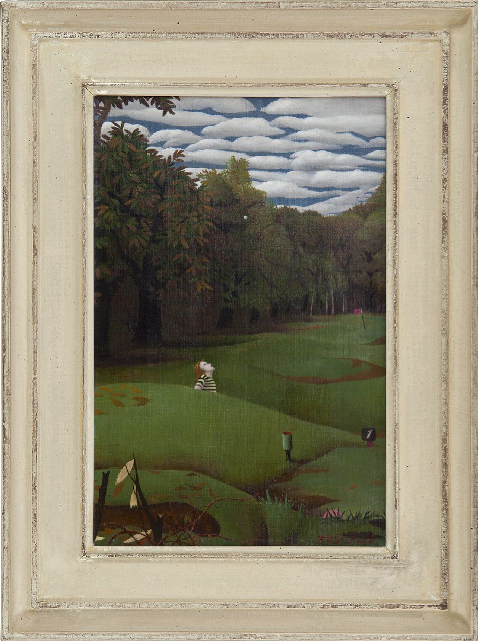 Koch P.F.Ch.  | Pieter Frans Christiaan 'Pyke' Koch, Golflinks I-II, olieverf op doek 30,2 x 20,4 cm, gesigneerd rechtsonder en gedateerd '57
