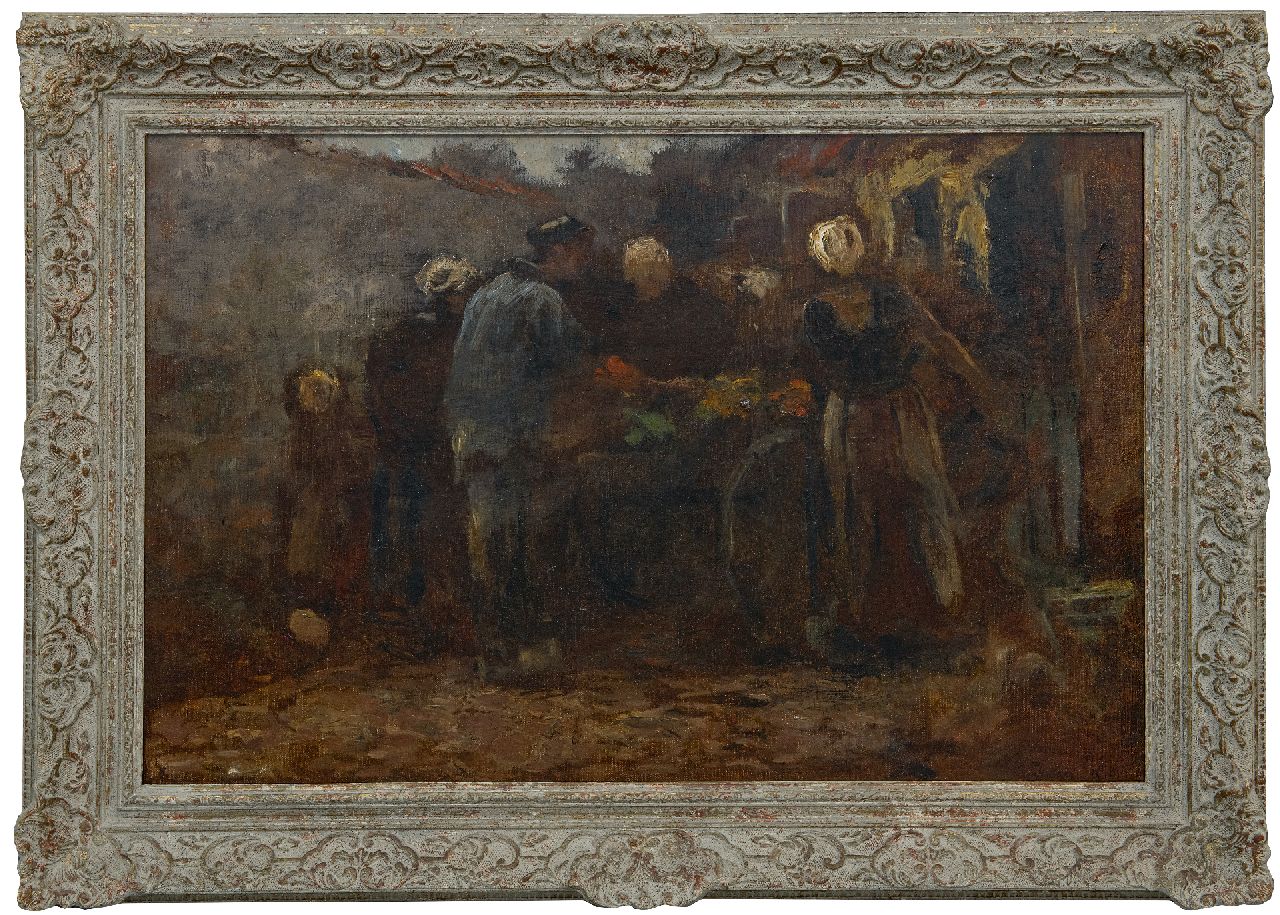 Maris J.H.  | Jacobus Hendricus 'Jacob' Maris | Schilderijen te koop aangeboden | Achterbuurt te Scheveningen, olieverf op doek 46,6 x 70,0 cm
