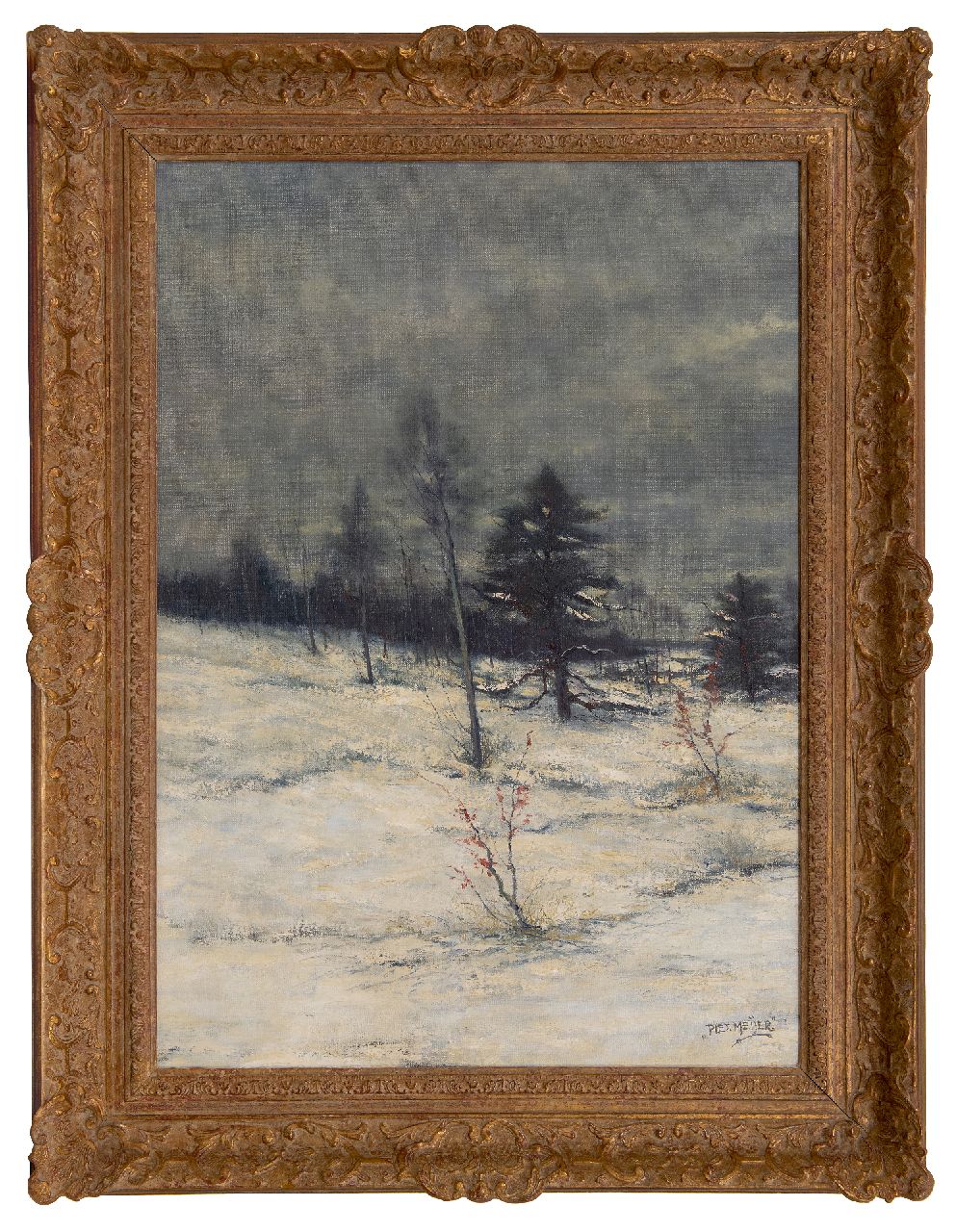 Meijers P.  | Piet Meijers | Schilderijen te koop aangeboden | Sneeuwlandschap, olieverf op doek 70,3 x 50,0 cm, gesigneerd rechtsonder