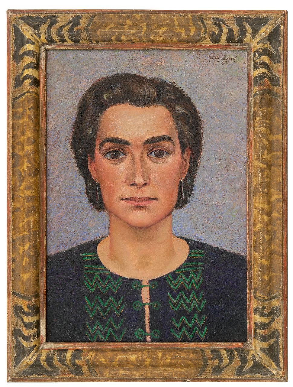Boers W.H.F.  | 'Willy' Herman Friederich Boers | Schilderijen te koop aangeboden | Portret van Frieda Hunziker, olieverf op doek 50,6 x 35,4 cm, gesigneerd rechtsboven en gedateerd 1941