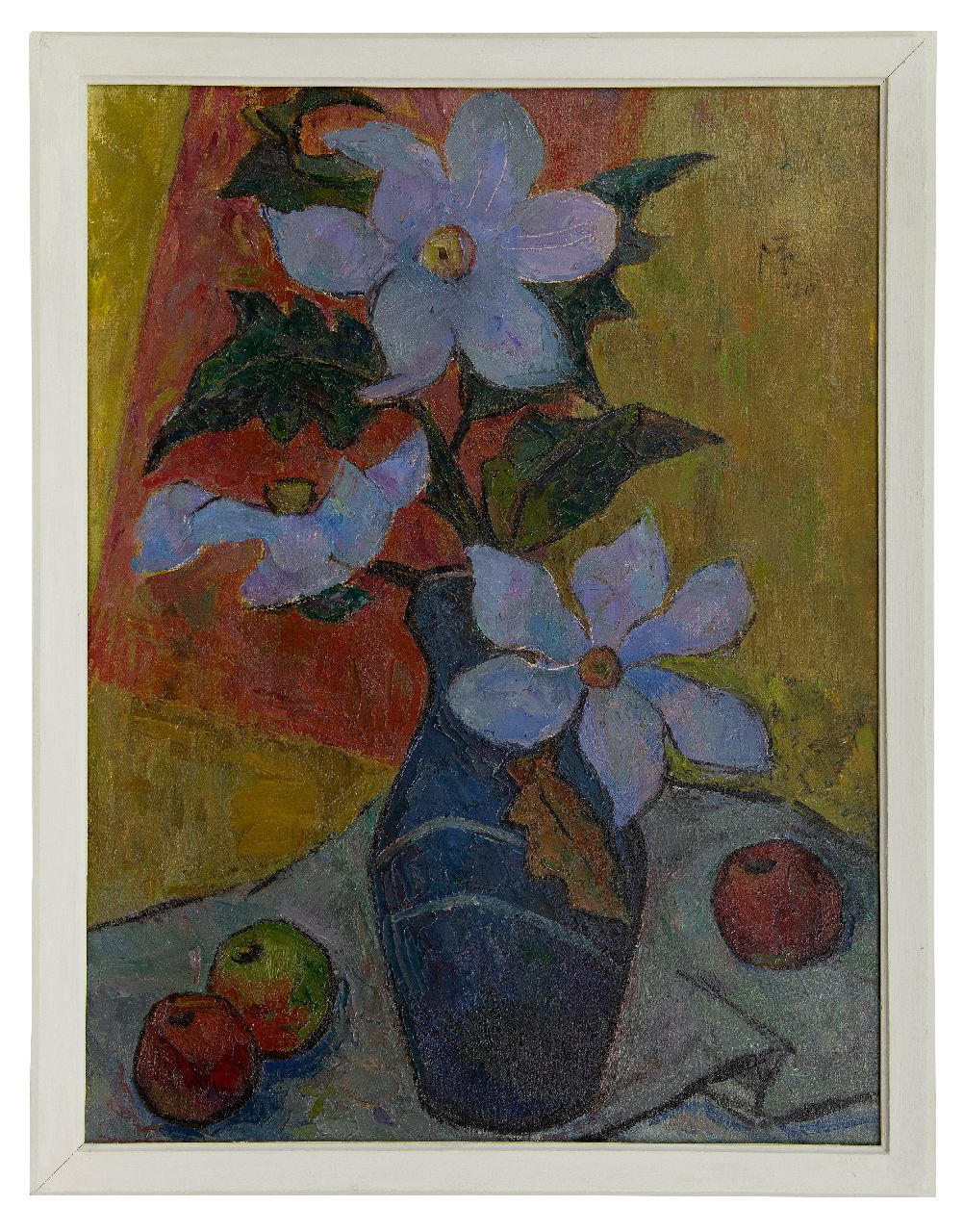 Feuerstein M.S.  | Margaritha Sara 'Greet' Feuerstein | Schilderijen te koop aangeboden | Vaas met bloemen, olieverf op doek 80,2 x 59,9 cm, gesigneerd rechtsboven met monogram en gedateerd '50