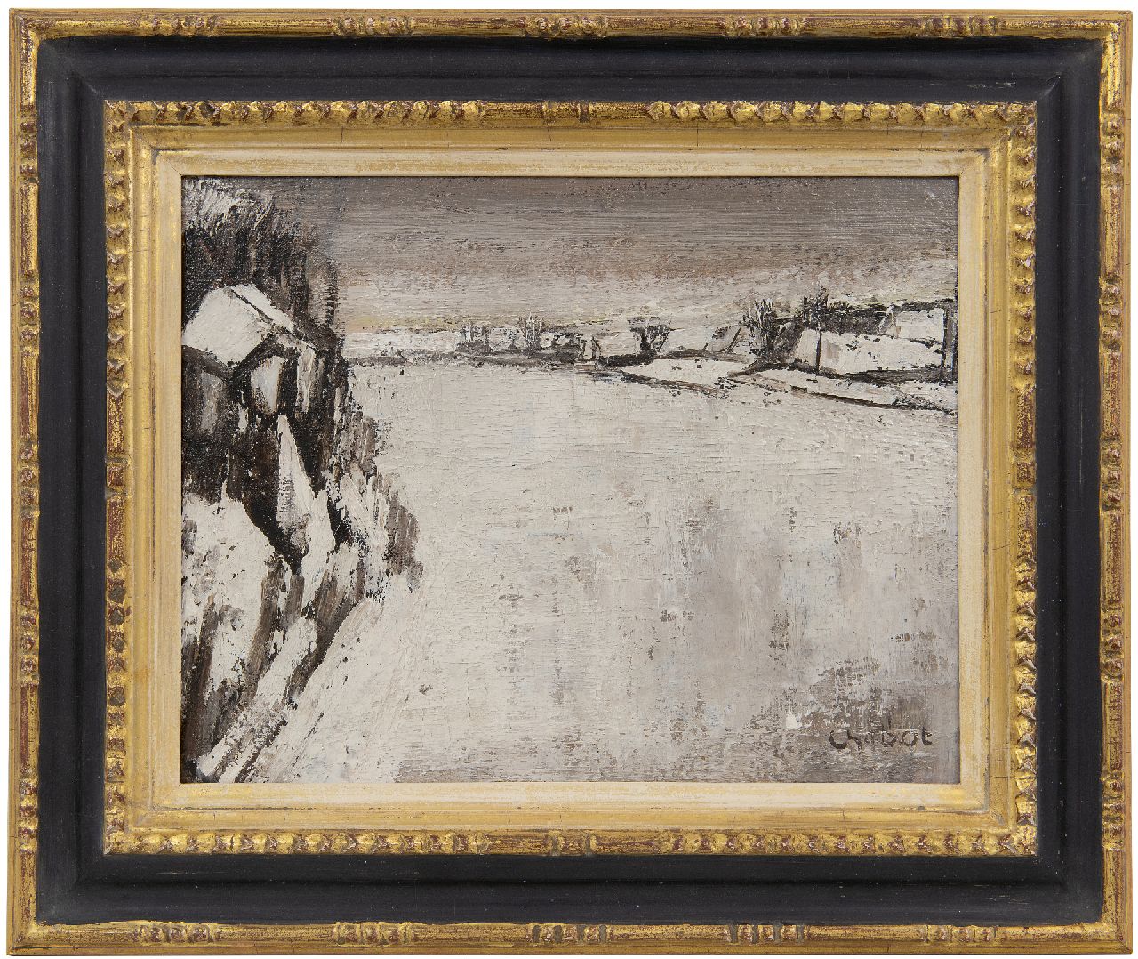 Chabot H.  | Hendrik 'Henk' Chabot | Schilderijen te koop aangeboden | Winter 1944/1945, olieverf op papier op paneel 24,5 x 30,7 cm, gesigneerd rechtsonder en te dateren ca. 1944, zonder lijst
