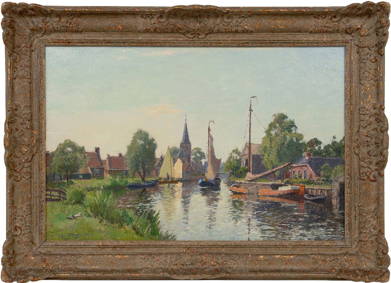 Schagen G.F. van | Gerbrand Frederik van Schagen | Schilderijen te koop aangeboden | Watersport in Wartena, Friesland, olieverf op doek op paneel 56,2 x 86,0 cm, gesigneerd linksonder en gedateerd 1941