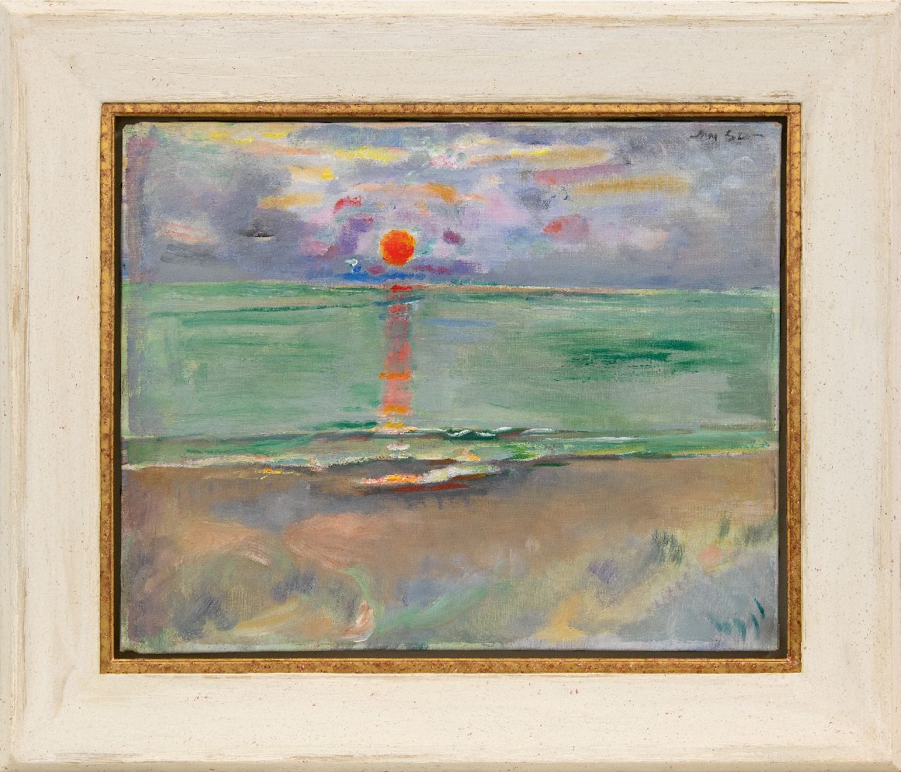 Sluijters J.C.B.  | Johannes Carolus Bernardus 'Jan' Sluijters | Schilderijen te koop aangeboden | Zonsondergang op het Zeeuwse strand, olieverf op doek 46,5 x 57,9 cm, gesigneerd rechtsboven en te dateren ca. 1938