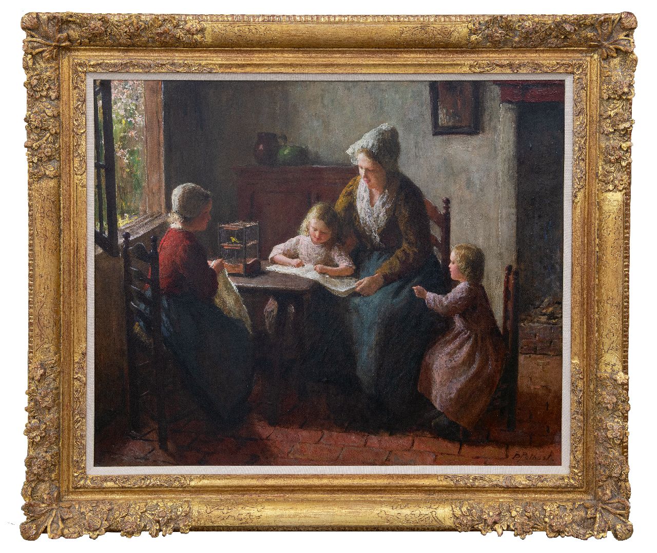 Pothast B.J.C.  | 'Bernard' Jean Corneille Pothast | Schilderijen te koop aangeboden | Het prentenboek, olieverf op doek 64,1 x 77,1 cm, gesigneerd rechtsonder