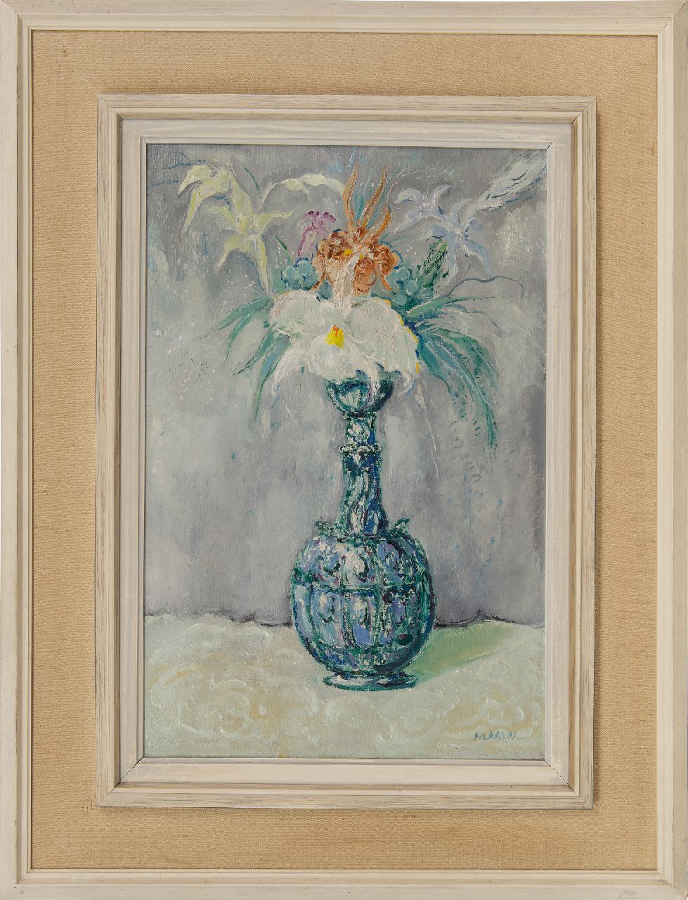Filarski D.H.W.  | 'Dirk' Herman Willem Filarski | Schilderijen te koop aangeboden | Bloemen in een vaas, olieverf op doek 51,2 x 34,0 cm, gesigneerd rechtsonder