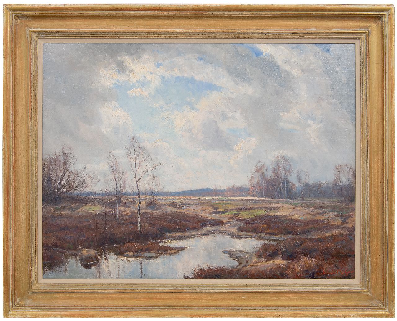 Meijer J.  | Johannes 'Johan' Meijer | Schilderijen te koop aangeboden | Heideplas, olieverf op doek 61,1 x 81,4 cm, gesigneerd rechtsonder en verso