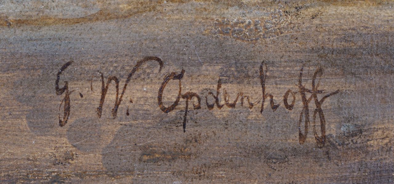 George Willem Opdenhoff signaturen Het uitladen van de vangst