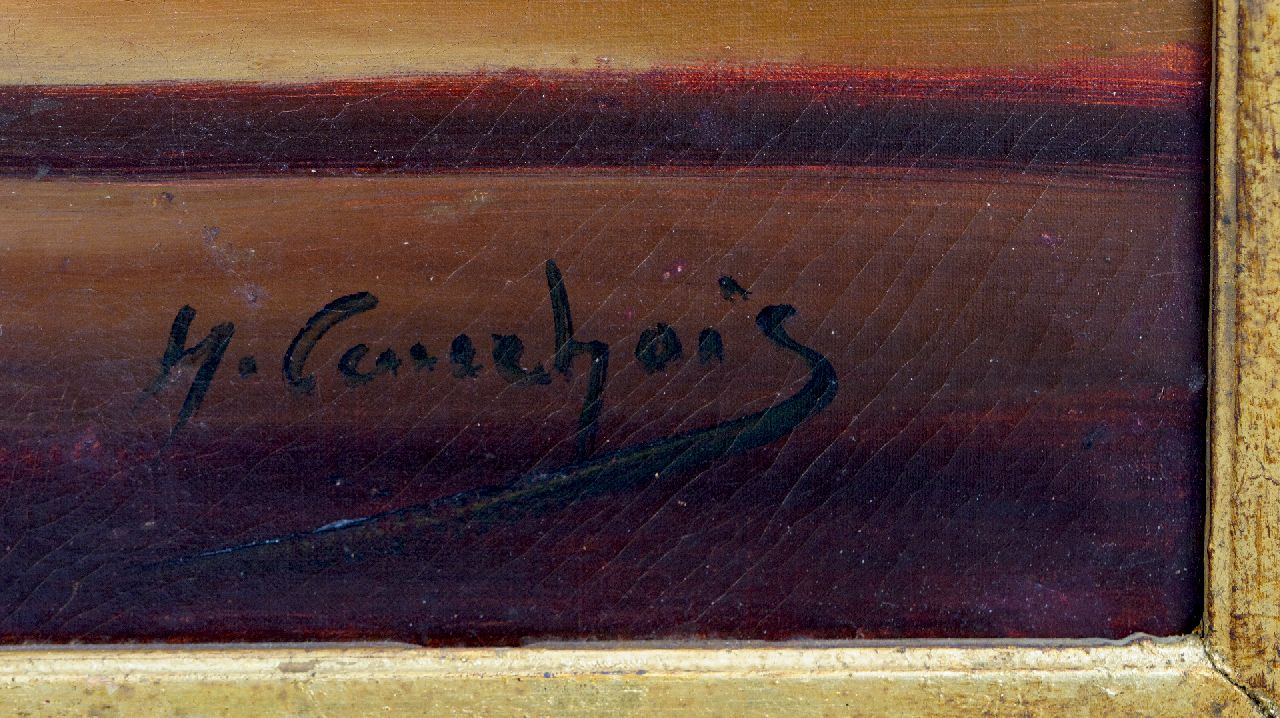 Eugène-Henri Cauchois signaturen Stilleven met vaatwerk, bloemen en fruit