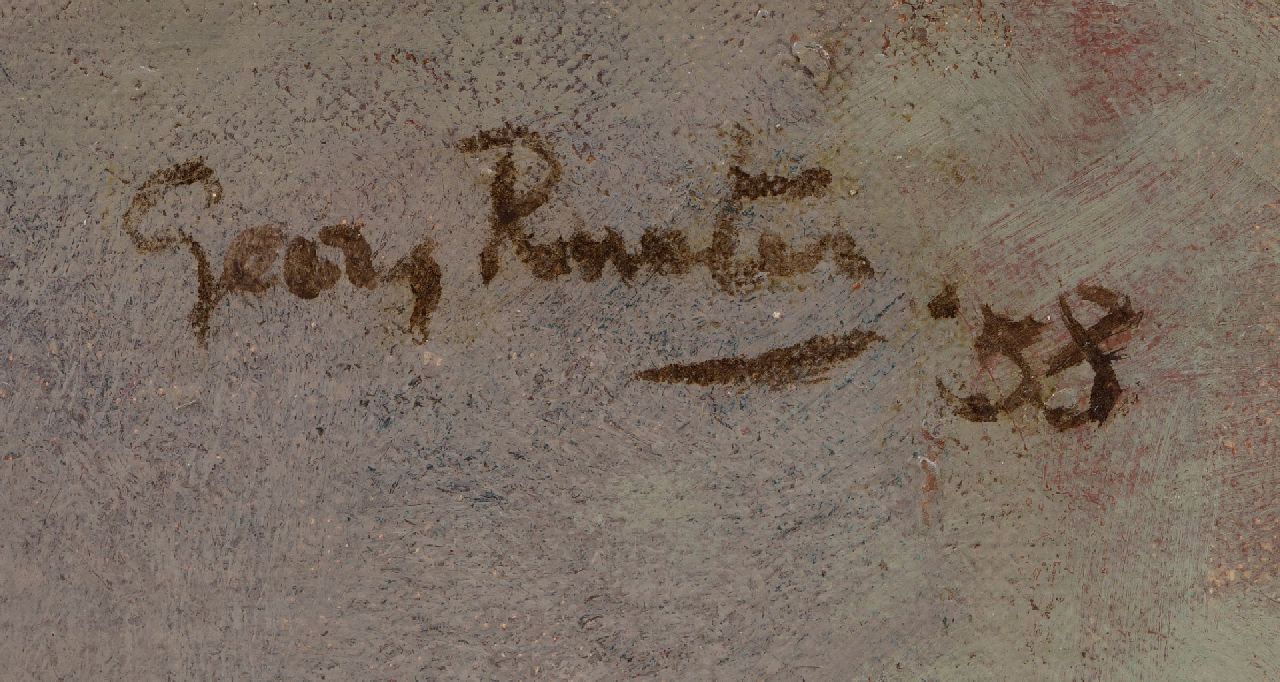 Georg Rueter signaturen Rozen in een porseleinen vaasje