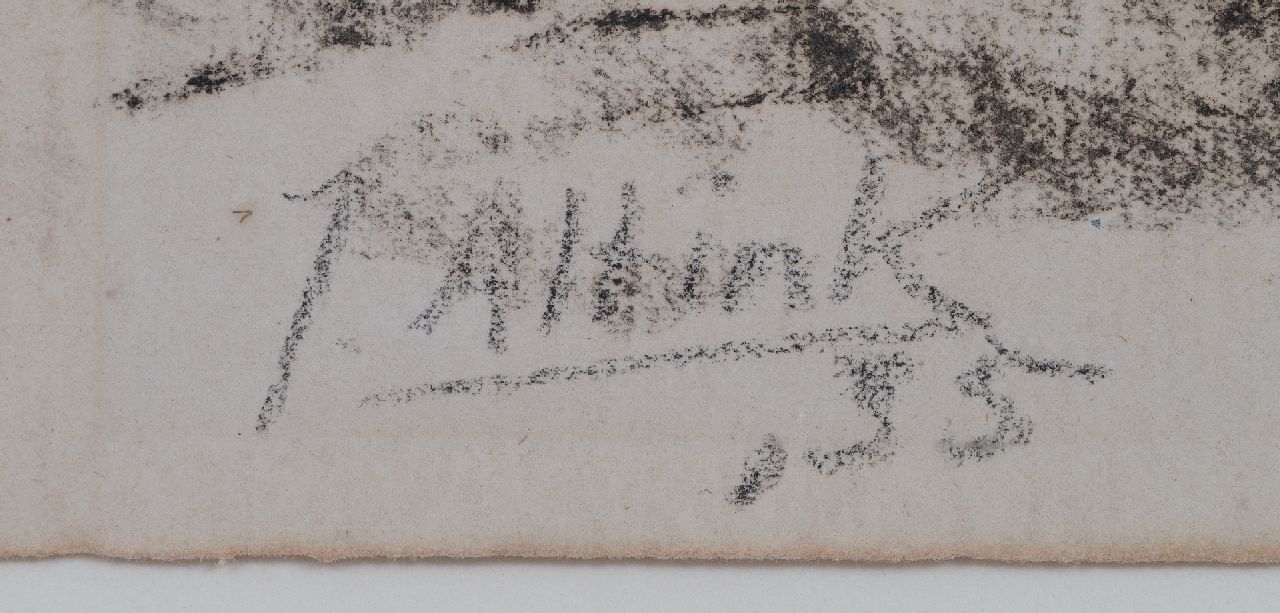 Jan Altink signaturen Oogstlandschap met korenschoven