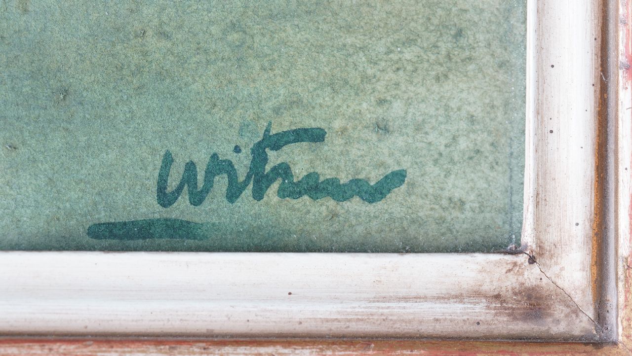 Willem Witsen signaturen Duizendschoon in glazen vaas