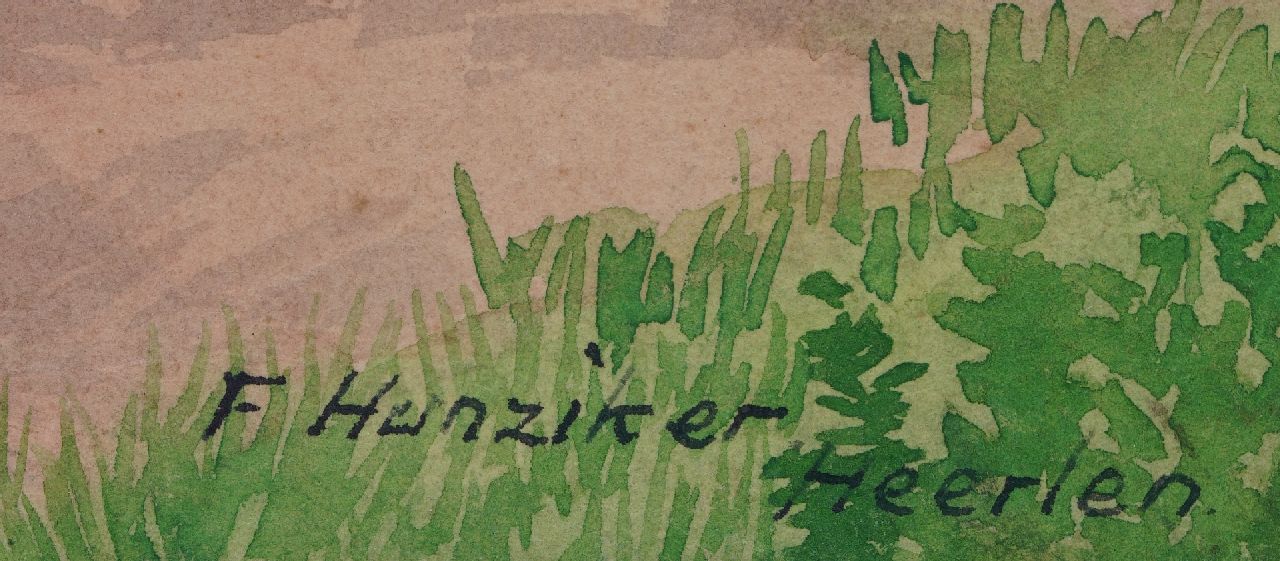 Frieda Hunziker signaturen Moestuin bij een boerderij, Heerlen