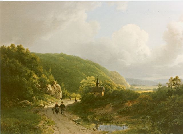 Koekkoek B.C.  | Heuvelachtig zomerlandschap, olieverf op doek 37,5 x 47,0 cm, gesigneerd m.o. en gedateerd 1833