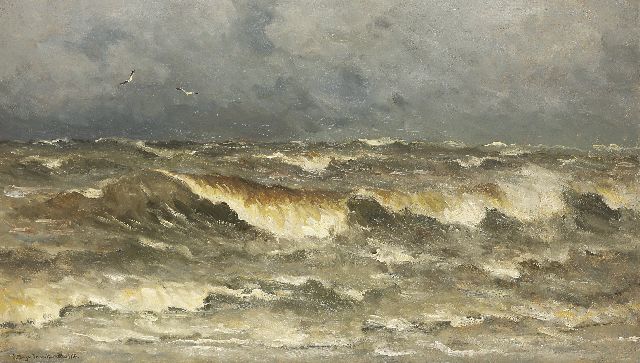 Munthe G.A.L.  | De Noordzee, olieverf op doek 68,2 x 116,5 cm, gesigneerd l.o. en gedateerd 1913