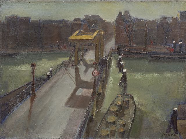 Nolte J.A.F.  | De Magere Brug, Amsterdam, olieverf op doek 60,5 x 80,3 cm, gesigneerd r.o. en verso