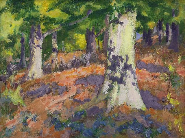 Altink J.  | Zon in het bos; Zomerlandschap, olieverf op doek 75,3 x 100,0 cm, te dateren ca. 1962