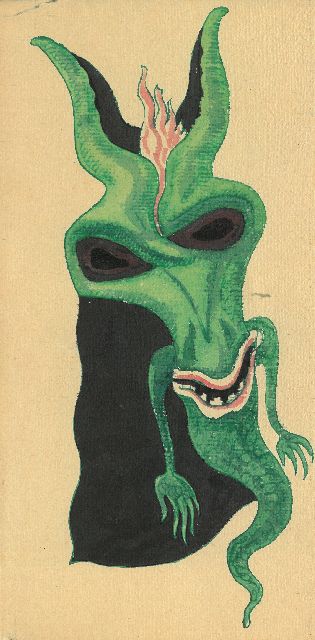 Schnell G. van | Grotesk Figuur I, inkt en aquarel op papier 23,2 x 11,3 cm, zonder lijst