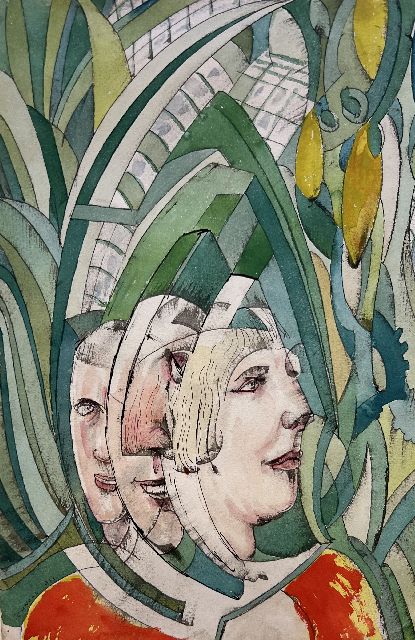 Gabriel van Schnell | Figuren in de ondergrond, inkt en aquarel op papier, 26,6 x 17,5 cm, gesigneerd l.o. en gedateerd 1911, zonder lijst