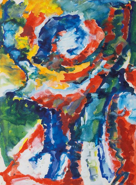 Frieda Hunziker | Compositie I, gouache op papier, 51,3 x 38,8 cm, te dateren ca. 1965, zonder lijst