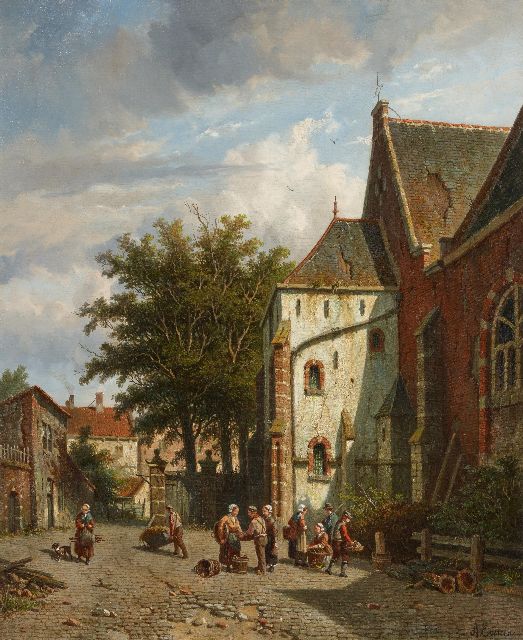 Eversen A.  | Gezicht op de Westkerk in Enkhuizen, olieverf op doek 55,2 x 46,5 cm, gesigneerd r.o.