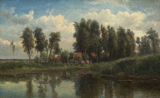 Kruseman van Elten H.D.  | Boerderij aan de waterkant, olieverf op doek 36,1 x 57,8 cm, gesigneerd r.o.