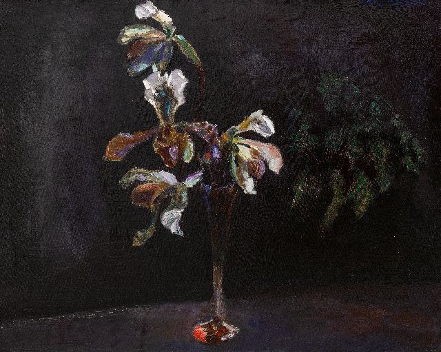 Jan Sluijters | Orchideën in glasvaasje, olieverf op doek, 54,5 x 65,5 cm, gesigneerd r.b.