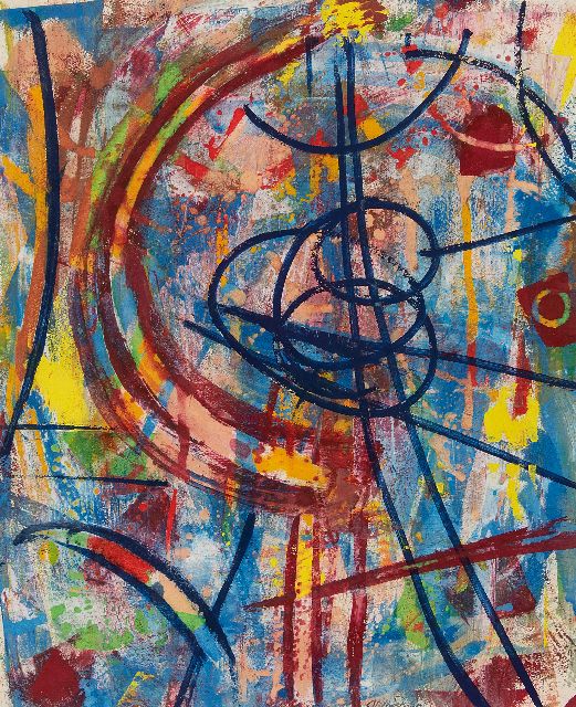 Willy Boers | Zonder titel, gouache op papier, 44,5 x 36,5 cm, gesigneerd m.o. en te dateren ca. 1950