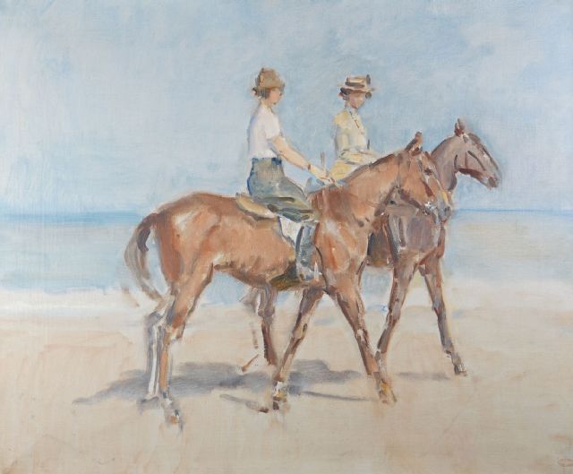 Isaac Israels | Amazones op het strand van Scheveningen, olieverf op doek, 65,3 x 78,4 cm