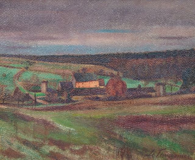 Henri Le Fauconnier | Landschap Grosrouvres, Frankrijk, olieverf op doek, 60,1 x 73,4 cm, gesigneerd r.o. en verso en verso gedateerd 1939