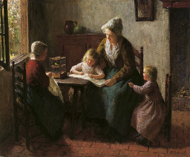 Bernard Pothast | Het prentenboek, olieverf op doek, 64,1 x 77,1 cm, gesigneerd r.o.