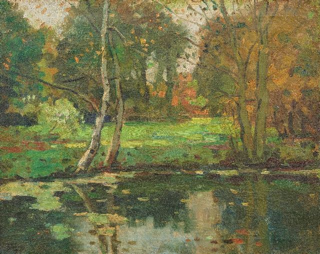 Ben Viegers | Herfstlandschap, olieverf op doek, 40,3 x 50,3 cm, gesigneerd l.o.