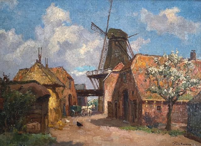 Louis Soonius | Molen 'De Concordia' te Ede, olieverf op doek, 31,0 x 41,0 cm, te dateren eind jaren '40