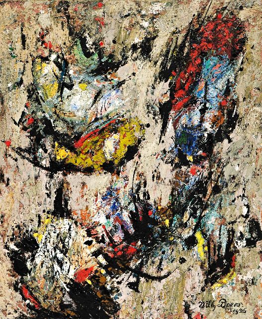 Willy Boers | Zonder titel, olieverf op board, 60,0 x 50,0 cm, gesigneerd r.o. en gedateerd 1956