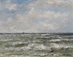 Mesdag H.W. - Op open water, olieverf op doek 40,2 x 51,3 cm, gesigneerd r.o.