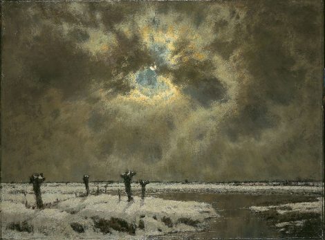 Arnold Marc Gorter - Maanlicht, olieverf op doek 103,0 x 135,5 cm , gesigneerd rechtsonder